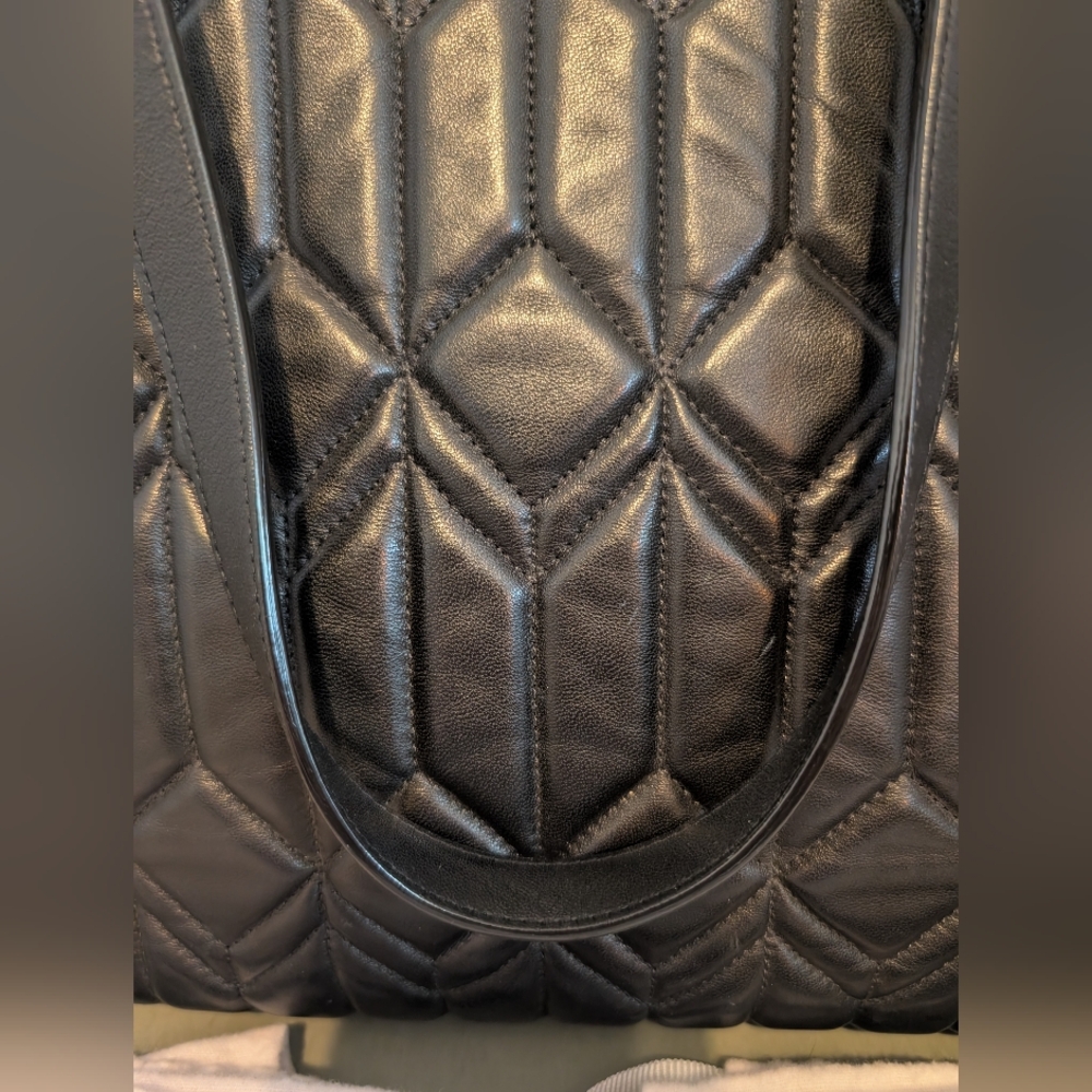 NEW Jimmy Choo Black Quilted Tote - Picture 6 of 11
